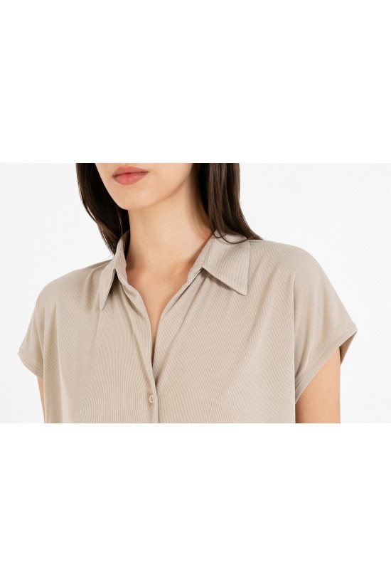 Γυναικείο rib κοντομάνικο πουκάμισο - Philosophy SH77267