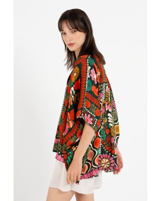 Γυναικείο satin print oversized πουκάμισο - Philosophy SH77276