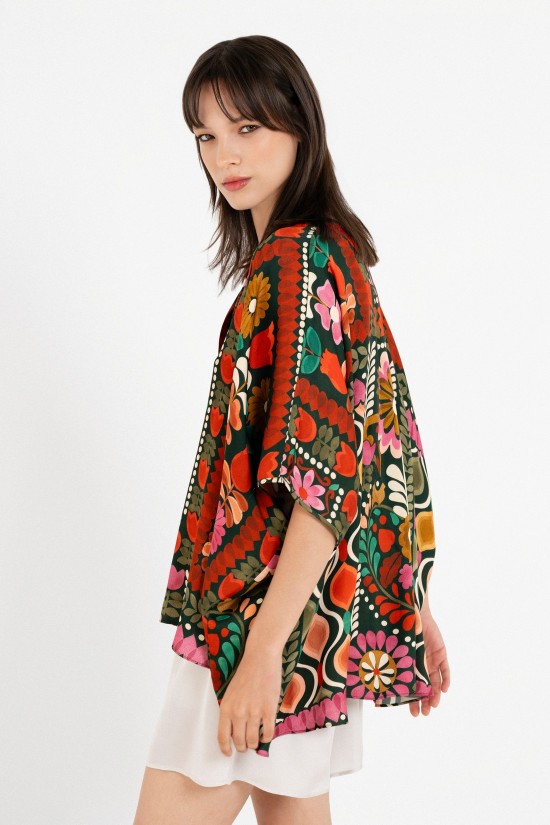 Γυναικείο satin print oversized πουκάμισο - Philosophy SH77276