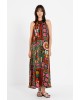 Γυναικείο μάξι satin print halter φόρεμα - Philosophy DR22866