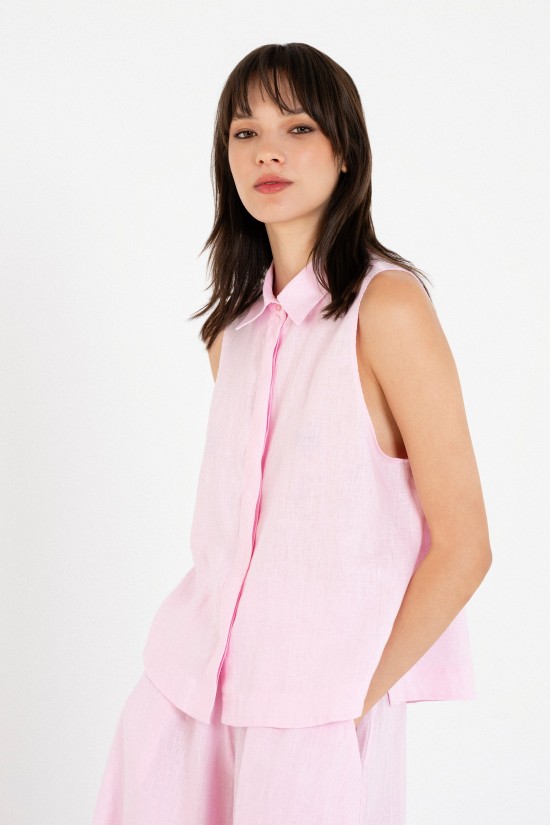 Γυναικείο αμάνικο λινό πουκάμισο - Philosophy SH77269