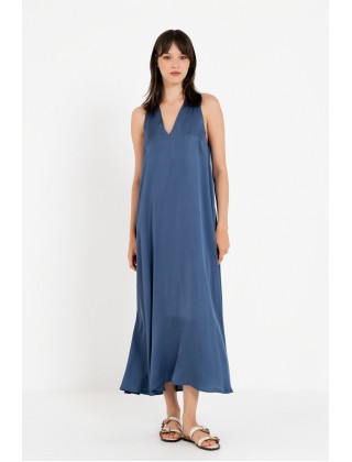 Γυναικείο σατέν πετρόλ φόρεμα - Philosophy DR22840
