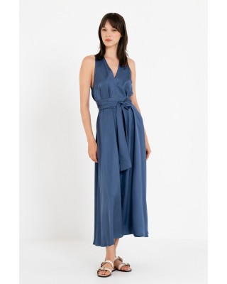 Γυναικείο σατέν πετρόλ φόρεμα - Philosophy DR22840