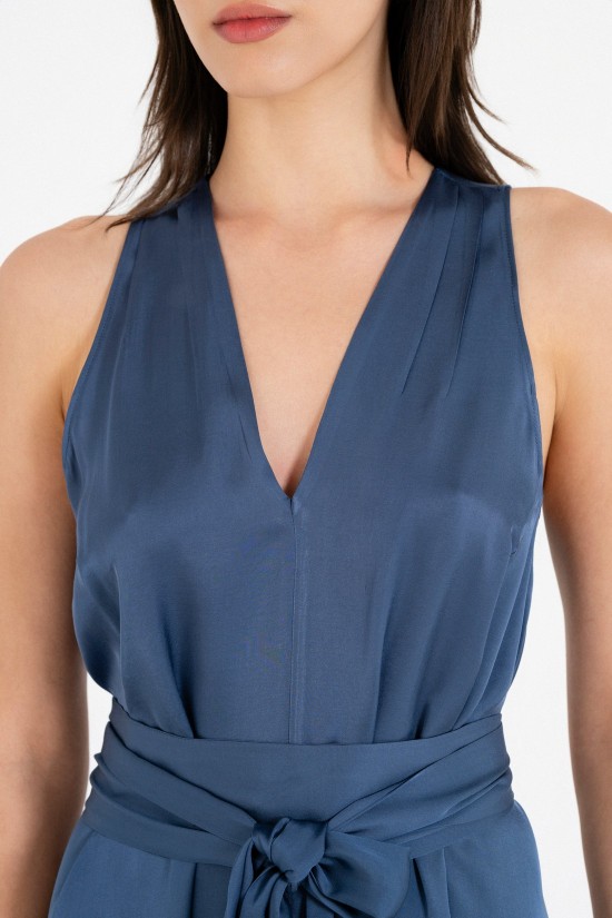 Γυναικείο σατέν πετρόλ φόρεμα - Philosophy DR22840