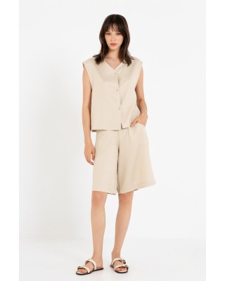 Γυναικείο γιλέκο twill linen - Philosophy Jk88162