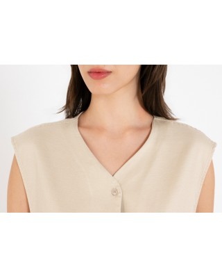 Γυναικείο γιλέκο twill linen - Philosophy Jk88162