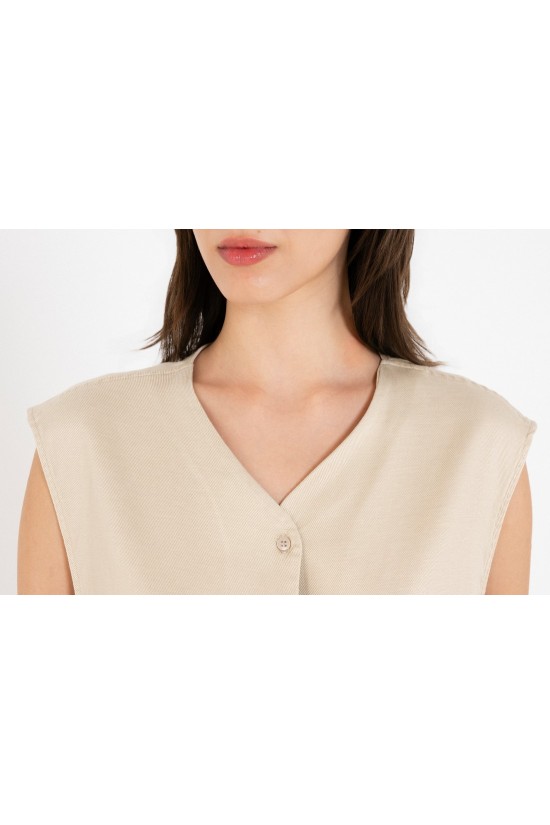 Γυναικείο γιλέκο twill linen - Philosophy Jk88162