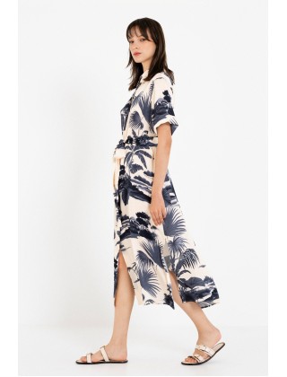 Γυναικείο κοντομάνικο satin print φόρεμα - Philosophy DR22853