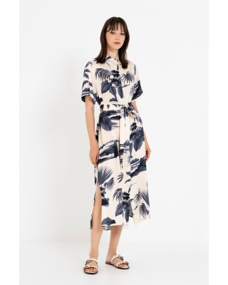 Γυναικείο κοντομάνικο satin print φόρεμα - Philosophy DR22853