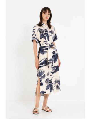 Γυναικείο κοντομάνικο satin print φόρεμα - Philosophy DR22853