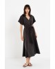Γυναικείο midi κοντομάνικο φόρεμα washed tencel - Philosophy DR22849