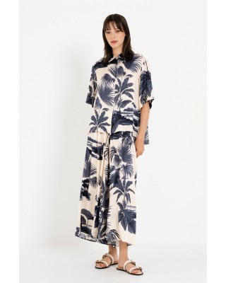 Γυναικείο κοντομάνικο πουκάμισο satin print - Philosophy SH77271