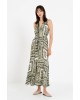 Γυναικείο μάξι αμάνικο satin print φόρεμα - Philosophy DR22868