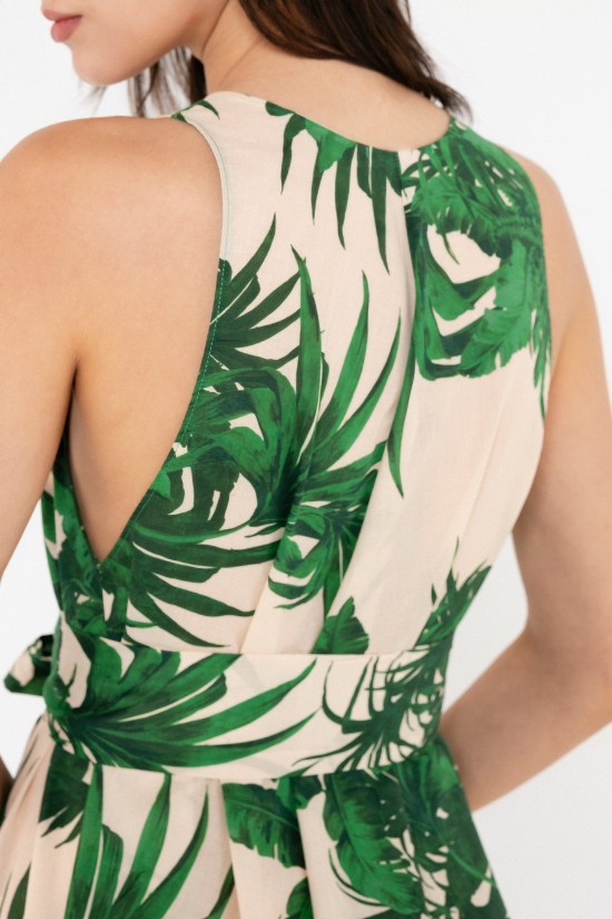 Γυναικείο εμπριμέ μάξι αμάνικο φόρεμα - Philosophy DR22846