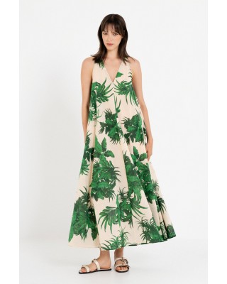 Γυναικείο εμπριμέ μάξι αμάνικο φόρεμα - Philosophy DR22846