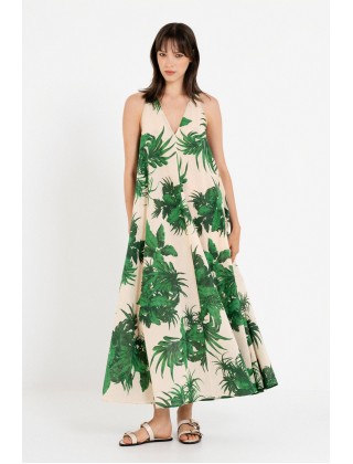 Γυναικείο εμπριμέ μάξι αμάνικο φόρεμα - Philosophy DR22846