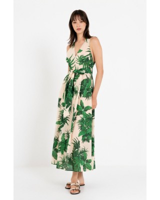 Γυναικείο εμπριμέ μάξι αμάνικο φόρεμα - Philosophy DR22846