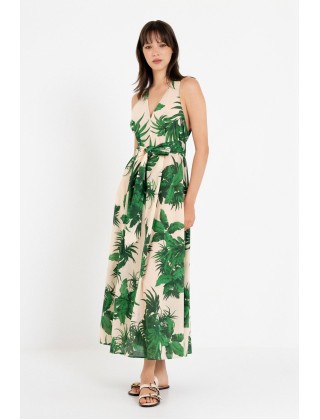 Γυναικείο εμπριμέ μάξι αμάνικο φόρεμα - Philosophy DR22846