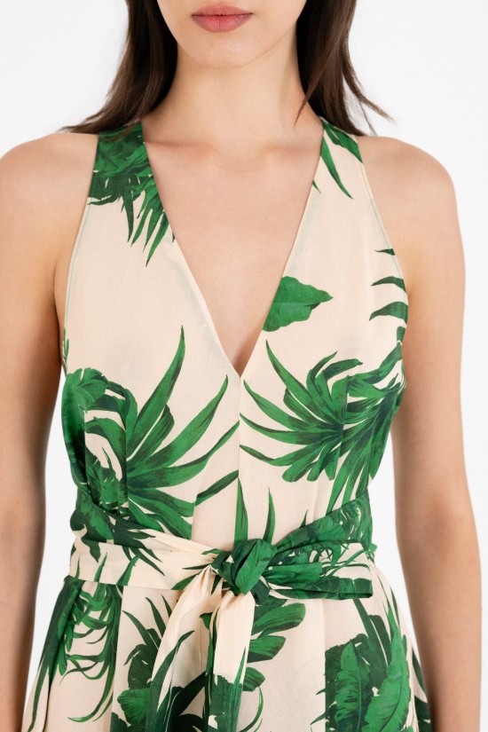 Γυναικείο εμπριμέ μάξι αμάνικο φόρεμα - Philosophy DR22846