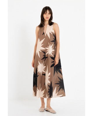 Γυναικείο μάξι αμάνικο φόρεμα με print - Philosophy DR22875