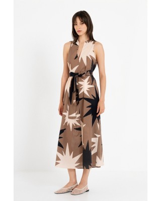 Γυναικείο μάξι αμάνικο φόρεμα με print - Philosophy DR22875