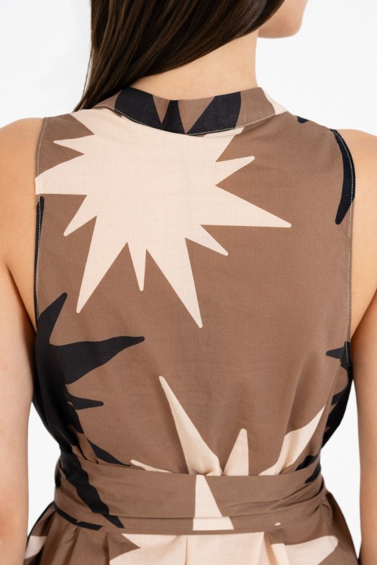 Γυναικείο μάξι αμάνικο φόρεμα με print - Philosophy DR22875