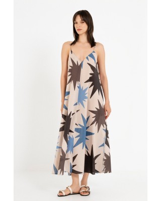 Γυναικείο μάξι αμάνικο φόρεμα με print - Philosophy DR22877