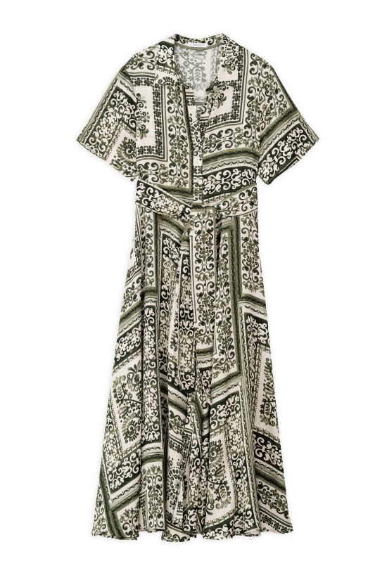 Γυναικείο κοντομάνικο satin print φόρεμα - Philosophy DR22871