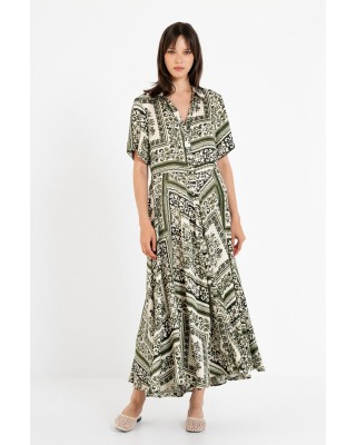 Γυναικείο κοντομάνικο satin print φόρεμα - Philosophy DR22871