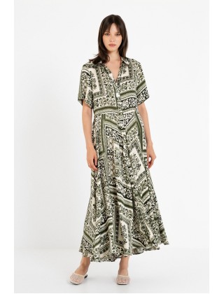 Γυναικείο κοντομάνικο satin print φόρεμα - Philosophy DR22871