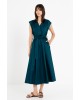 Γυναικείο midi πετρόλ φόρεμα ποπλίνα - Philosophy DR22848