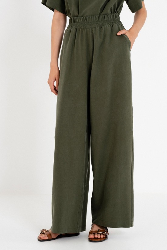Γυναικεία wide leg παντελόνα washed tencel - Philosophy TR44571