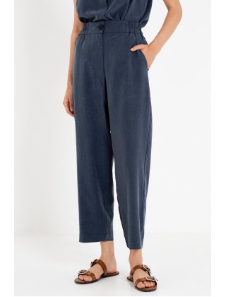 Γυναικείο χακί regular παντελόνι washed tencel - Philosophy TR44584