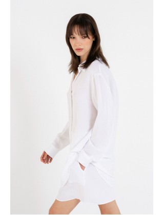 Γυναικείο μπεζ μακρυμάνικο πουκάμισο gauze - Philosophy SH77119