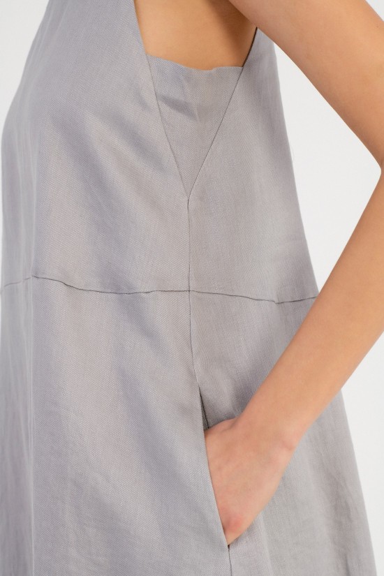 Twill linen Strapped dress Philosophy –DR2627 Twill linen Strapped dress Philosophy –DR2627