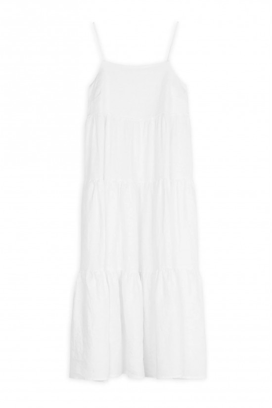 Μακρύ Φόρεμα λινό με λεπτή τιράντα - DR2646