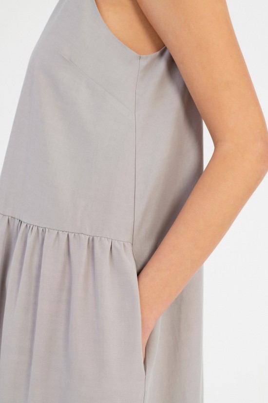 Tencel Linen Strapped Dress Philosophy – DR2636 Tencel Linen Strapped Dress Philosophy – DR2636