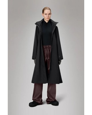 Γυναικείο μαύρο αδιάβροχο μπουφάν σε Α γραμμή - Rains Suva 12500 Γυναικείο μαύρο αδιάβροχο μπουφάν σε Α γραμμή - Rains Suva 12500