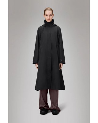 Γυναικείο μαύρο αδιάβροχο μπουφάν σε Α γραμμή - Rains Suva 12500 Γυναικείο μαύρο αδιάβροχο μπουφάν σε Α γραμμή - Rains Suva 12500