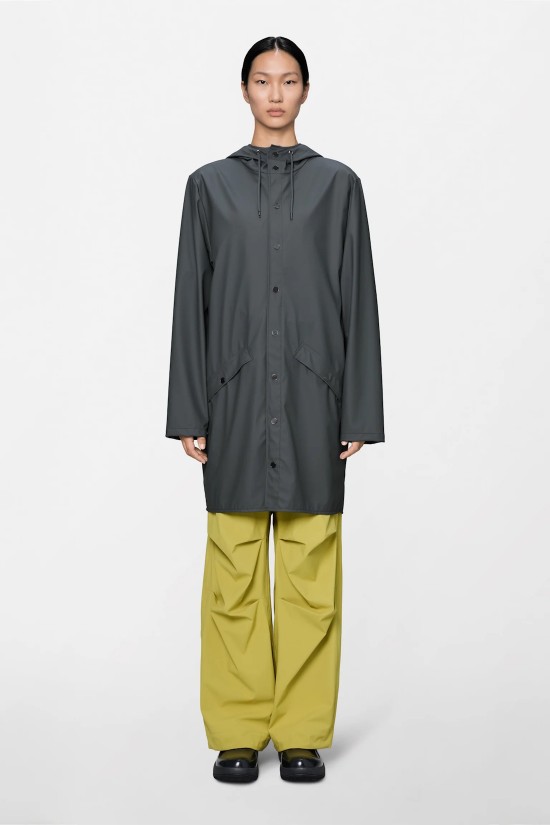 Unisex γκρι αδιάβροχο μπουφάν - Rains Long Jacket 12020