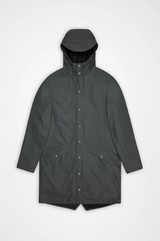 Unisex γκρι αδιάβροχο μπουφάν - Rains Long Jacket 12020