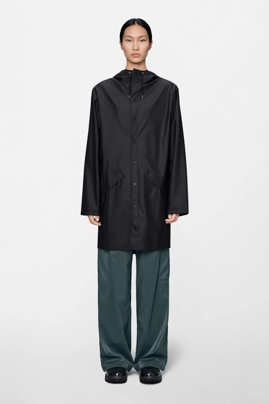 Unisex μαύρο αδιάβροχο μπουφάν - Rains Long Jacket 12020 Unisex μαύρο αδιάβροχο μπουφάν - Rains Long Jacket 12020