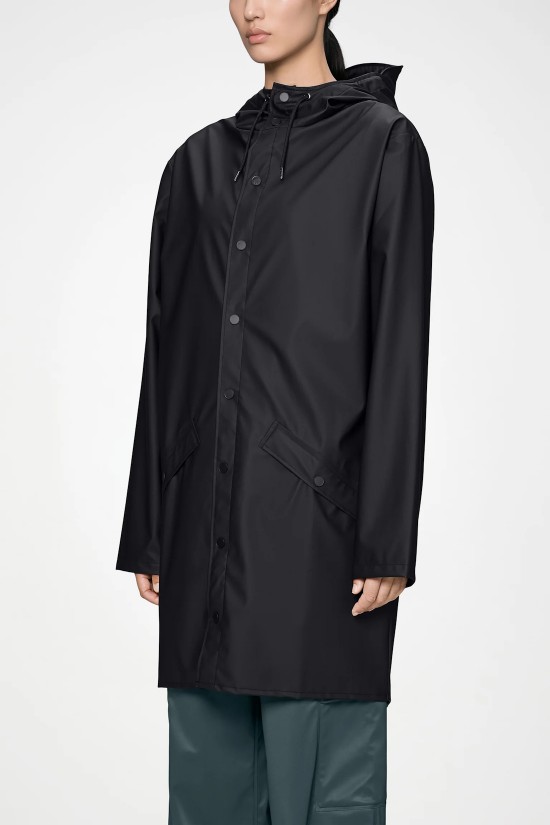 Unisex μαύρο αδιάβροχο μπουφάν - Rains Long Jacket 12020 Unisex μαύρο αδιάβροχο μπουφάν - Rains Long Jacket 12020