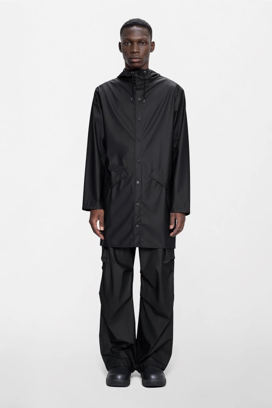 Unisex μαύρο αδιάβροχο μπουφάν - Rains Long Jacket 12020 Unisex μαύρο αδιάβροχο μπουφάν - Rains Long Jacket 12020