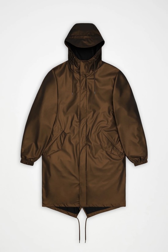 Unisex καφέ αδιάβροχο μπουφάν - Rains Fishtail Parka Comet 18140 Unisex καφέ αδιάβροχο μπουφάν - Rains Fishtail Parka Comet 18140