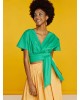Cropped cruise blouse with tie - S2-2164 Cropped cruise blouse with tie - S2-2164