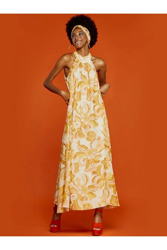 Floral halter dress - S2-3598 Floral halter dress - S2-3598