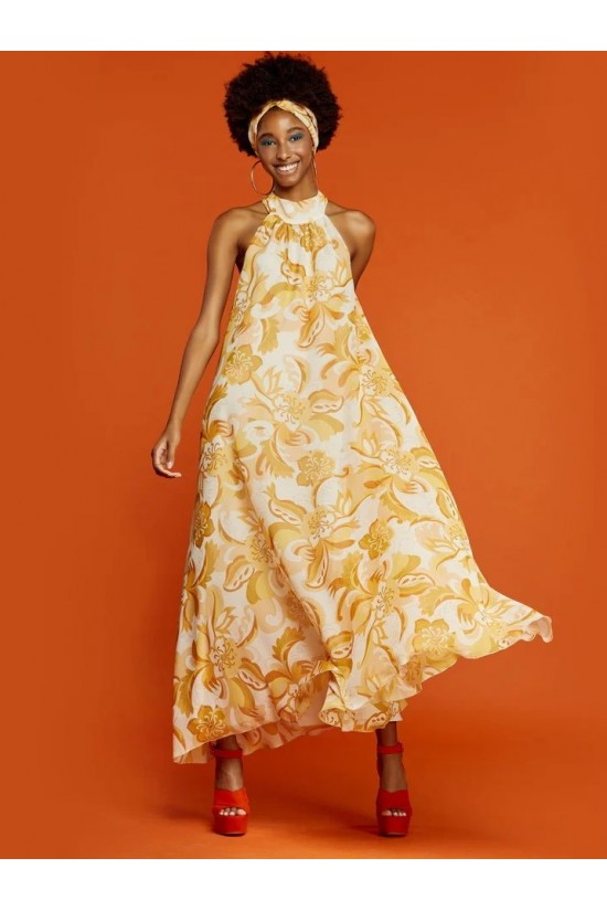 Floral halter dress - S2-3598 Floral halter dress - S2-3598