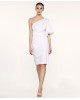 White midi one shoulder dress - S2-3626