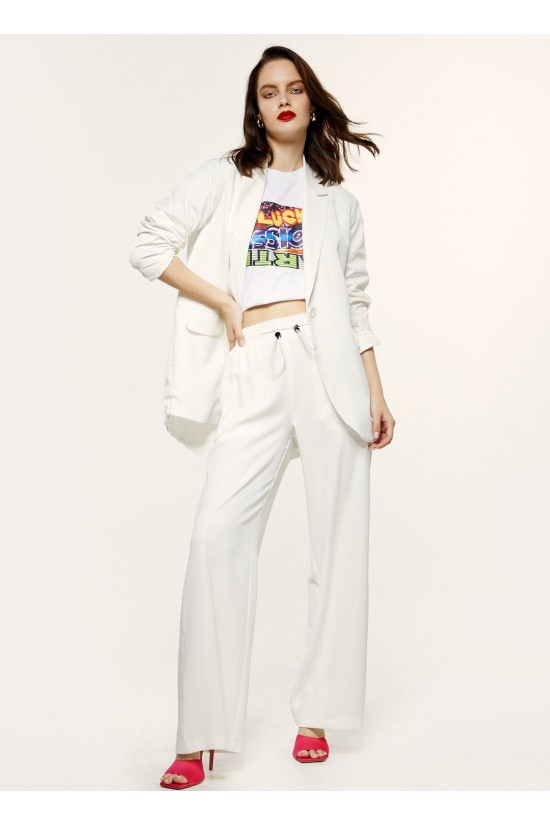 Wide-leg pants with fabric combination OffWhite S2-5017-153 Wide-leg pants with fabric combination OffWhite S2-5017-153